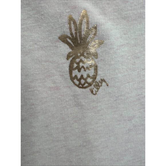 Lilly Pulitzer Cold Shoulder Pink Long Sleeve Top With Pineapple & Palm Tree Emb - Picture 7 of 11